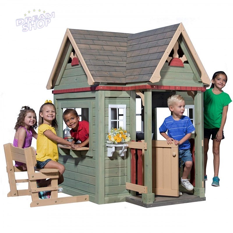 Drewniany domek ogrodowy dla dzieci Victorian Inn Backyard Discovery Drewniany domek ogrodowy dla dzieci Victorian Inn Backyard Discovery