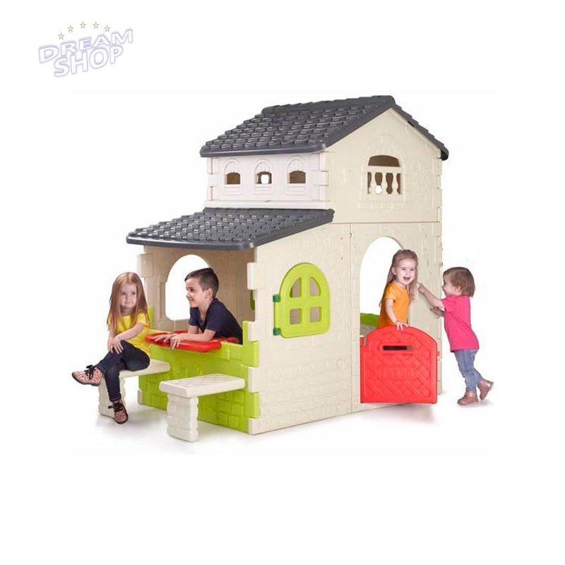 Feber Ogromny Domek Ogrodowy Super Villa ze Stolikiem Feber Ogromny Domek Ogrodowy Super Villa ze Stolikiem