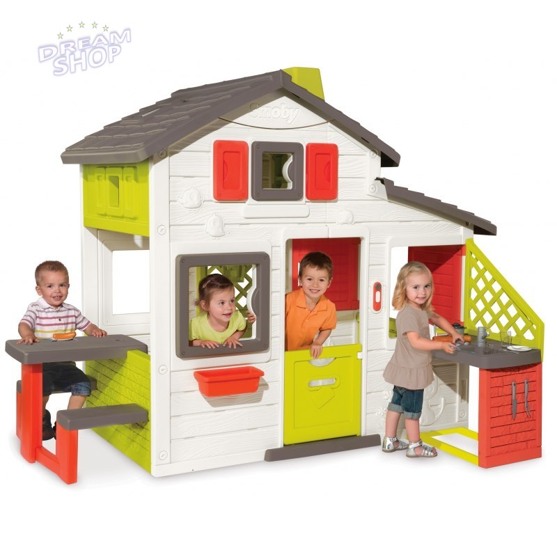 SMOBY Domek Ogrodowy Friends z dzwonkiem i kuchnią SMOBY Domek Ogrodowy Friends z dzwonkiem i kuchnią