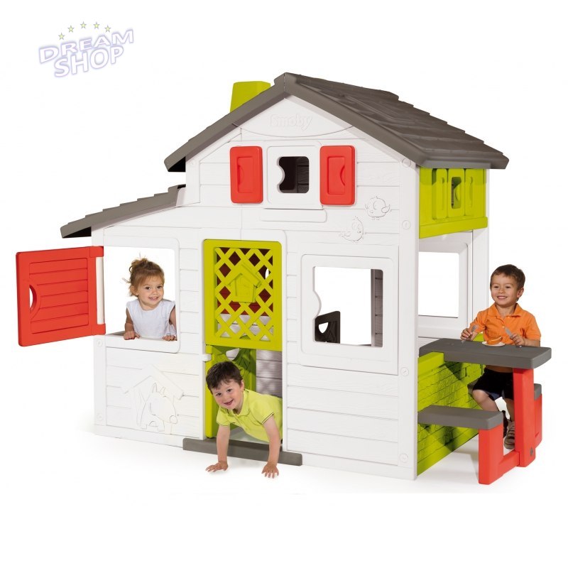 SMOBY Domek Ogrodowy Friends z dzwonkiem i kuchnią SMOBY Domek Ogrodowy Friends z dzwonkiem i kuchnią