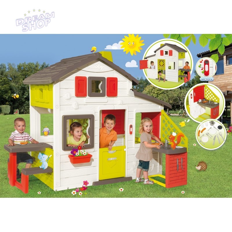SMOBY Domek Ogrodowy Friends z dzwonkiem i kuchnią SMOBY Domek Ogrodowy Friends z dzwonkiem i kuchnią