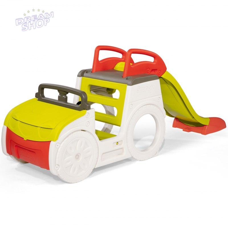 Smoby Samochód Przygód ze zjeżdżalnią i piaskownicą Smoby Samochód Przygód ze zjeżdżalnią i piaskownicą