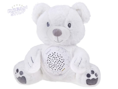 Projektor Pluszowy biały MIŚ Lampka kołysanka dla malucha ZA5289