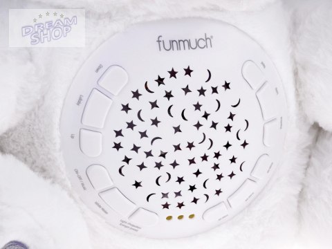 Projektor Pluszowy biały MIŚ Lampka kołysanka dla malucha ZA5289