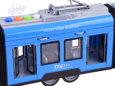 Przegubowy niebieski TRAMWAJ światło dźwięk 45 cm ZA3834