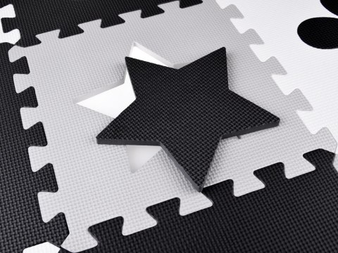 Puzzle piankowe - Kontrastowa mata dla niemowląt KSZTAŁTY 120x120cmZA4782