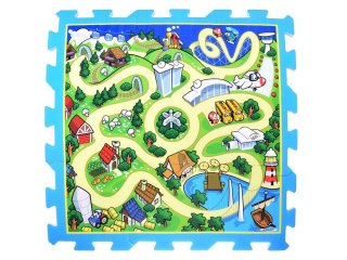 Puzzle piankowe MIASTO - ULICA Mata dla niemowląt 93x93cm ZA3150