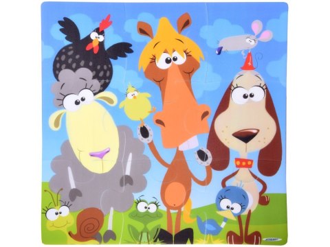 Puzzle piankowe ZWIERZĘTA Kolorowa mata dla niemowląt 90x90cm ZA3151