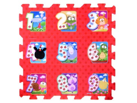 Puzzle piankowe ZWIERZĘTA i CYFRY Mata dla niemowląt 93x93cm ZA3147