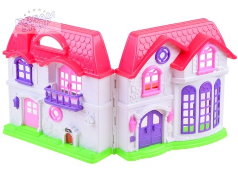 Rozkładany rodzinny DOMEK + meble lalki ZA3747