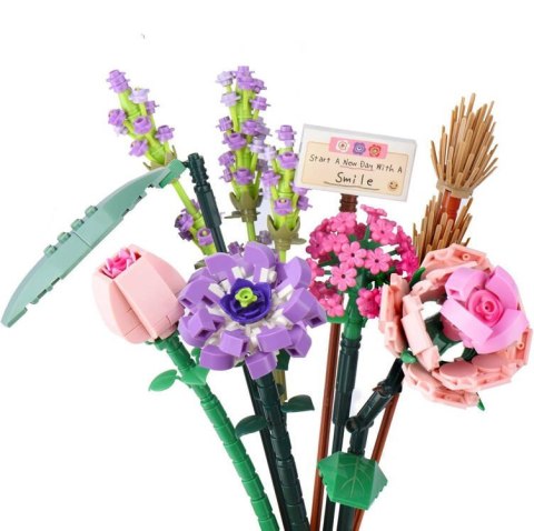 SERIA KWIATY Klocki konstrukcyjne Bukiet kolorowych kwiatów 547ele ZA5347