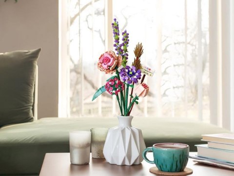 SERIA KWIATY Klocki konstrukcyjne Bukiet kolorowych kwiatów 547ele ZA5347