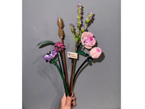 SERIA KWIATY Klocki konstrukcyjne Bukiet kolorowych kwiatów 547ele ZA5347