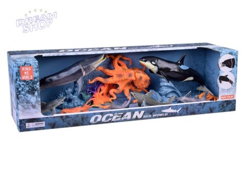 SERIA ZWIERZĘTA MORSKIE Zestaw figurek rekin krab orka ośmiornica ZA5175