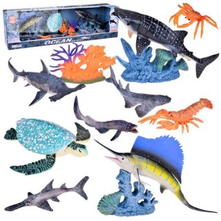 SERIA ZWIERZĘTA MORSKIE Zestaw figurek żółw homar ryba piła krab ZA5174