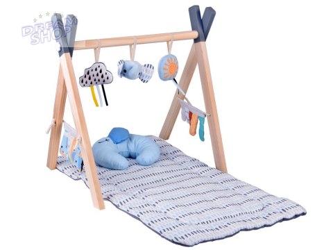 Stojak Drewniany Mata Edukacyjna Gimnastyczna Baby Gym dla Niemowląt ZA5882