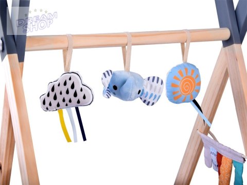 Stojak Drewniany Mata Edukacyjna Gimnastyczna Baby Gym dla Niemowląt ZA5882