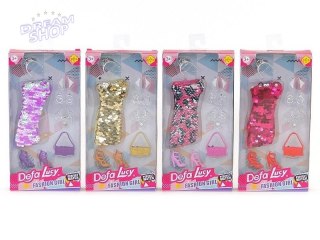 Suknia dla lalki 29cm z butami i torebką MIX