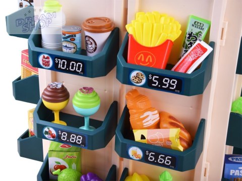 Supermarket Sklep spożywczy Kasa fiskalna + 71 ele akcesoria Dźwięk ZA4279