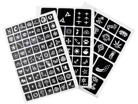 Tatuaże brokatowe duży zestaw do robienia tatuaży 24 kolory szablony ZA4785