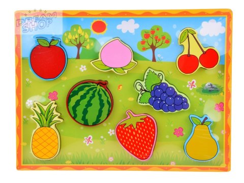 Układanka drewniana edukacyjne puzzle OWOCE dopasuj 8 ele ZA5255