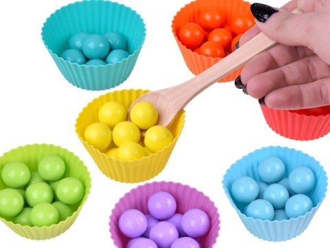 Układanka edukacyjna Montessori Mozaika Koraliki Kulki drewniane ZA4438