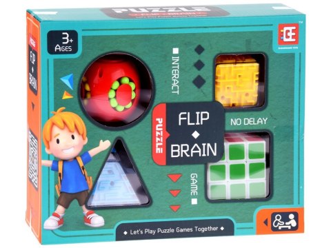 Układanki Kostka logiczna labirynt łamigłówka zestaw 4 szt GR0631