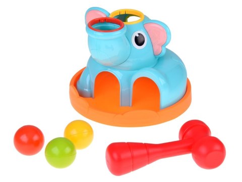 Zabawka edukacyjna Słonik sorter zbijak z młoteczkiem i piłeczkami ZA5910