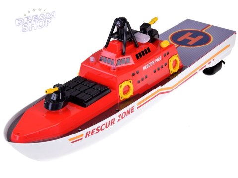 Zdalnie sterowana duża Łódź Strażacka pływa strzela wodą świeci RC0640