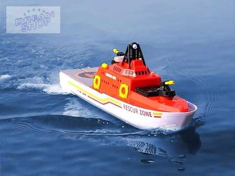 Zdalnie sterowana duża Łódź Strażacka pływa strzela wodą świeci RC0640