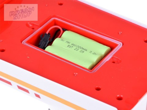 Zdalnie sterowana duża Łódź Strażacka pływa strzela wodą świeci RC0640