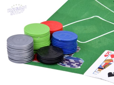 Zestaw Gra karciana 2w1 Poker i BlackJack Żetony + karty + plansza GR0706