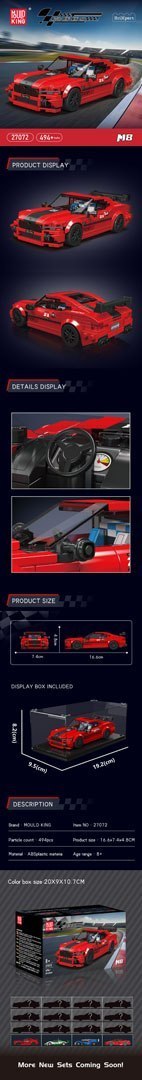 Zestaw Klocków Pojazd Sportowe Czerwone 481el.