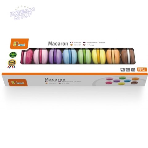 Drewniany Ciastka Zestaw kolorowych makaroników Viga Toys 8 sztuk Drewniany Ciastka Zestaw kolorowych makaroników Viga Toys 8 sztuk