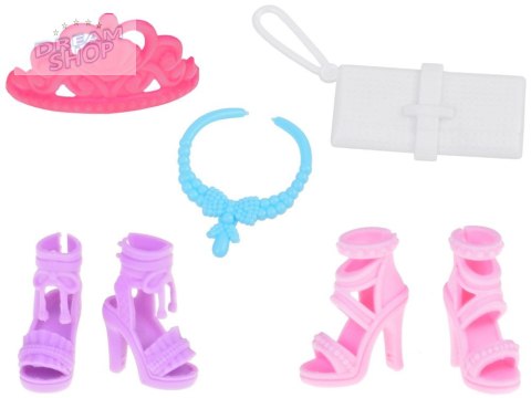 Zestaw Modne ubranka dla lalek Sukienki + biżuteria + akcesoria ZA5413