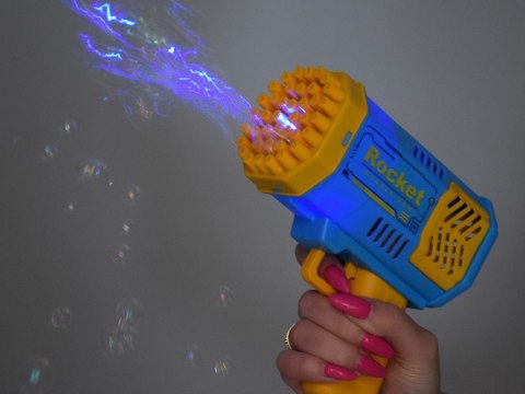 Zestaw Pistolet na bańki mydlane światło + płyn dla dzieci ZA4976