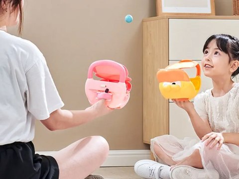 Zestaw sportowy - gra zręcznościowa Wyrzutnia KACZKA + 4 piłki ZA5604