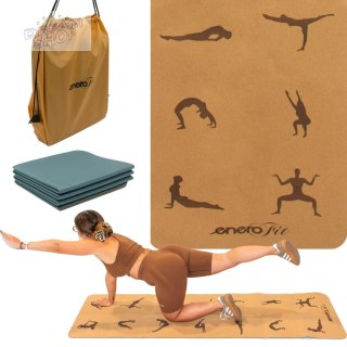 KORKOWA MATA DO JOGI SKŁADANA 183x61x0.4CM ENERO FIT