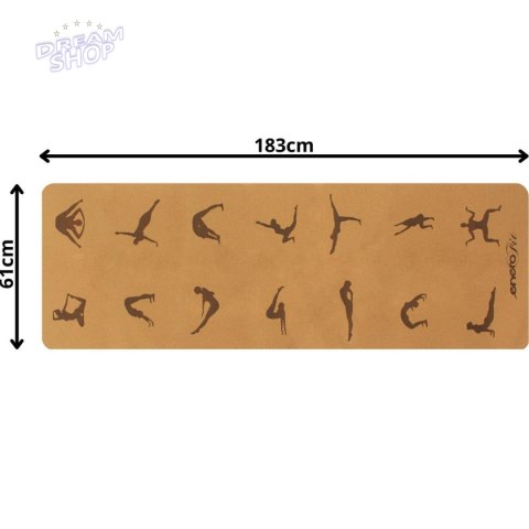 KORKOWA MATA DO JOGI SKŁADANA 183x61x0.4CM ENERO FIT