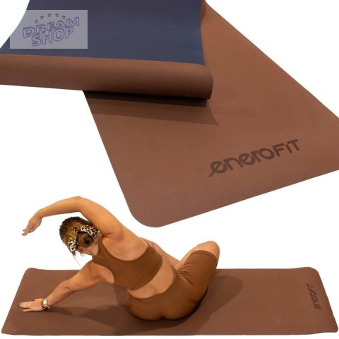 MATA DO JOGI I FITNESS TPE ANTYPOŚLIZGOWA BRĄZOWA ENERO FIT
