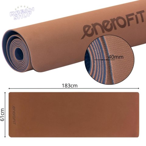 MATA DO JOGI I FITNESS TPE ANTYPOŚLIZGOWA BRĄZOWA ENERO FIT