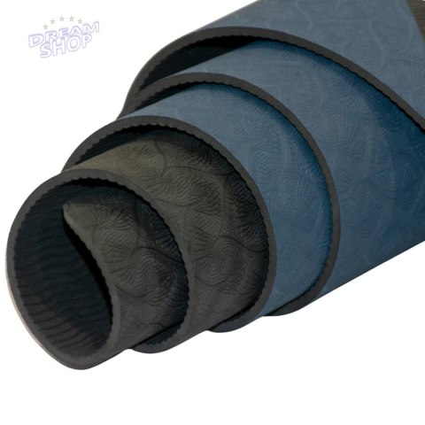 MATA DO JOGI I FITNESS TPE ANTYPOŚLIZGOWA CZARNO-NIEBIESKA ENERO FIT