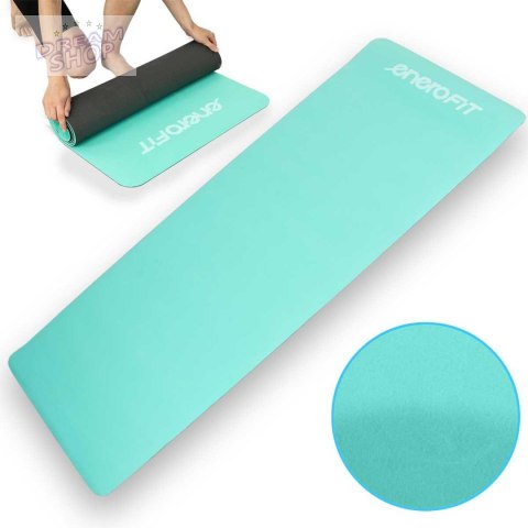 MATA DO JOGI I FITNESS TPE ANTYPOŚLIZGOWA MIĘTOWO-SZARA ENERO FIT
