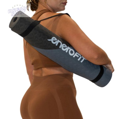 MATA DO JOGI I FITNESS TPE ANTYPOŚLIZGOWA SZARO-CZARNA ENERO FIT