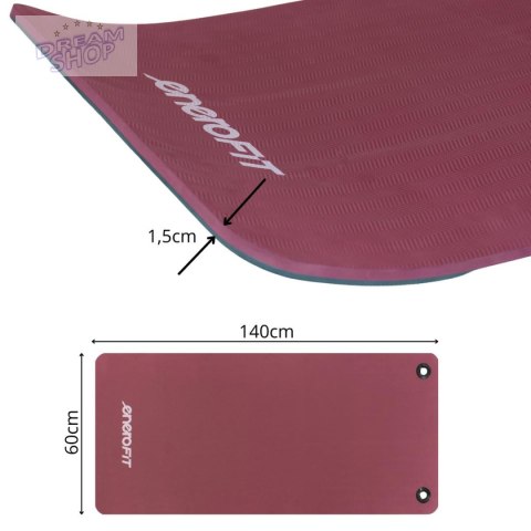 MATA FITNESS KLUBOWA Z OTWORAMI 140x60x1.5CM ENERO FIT