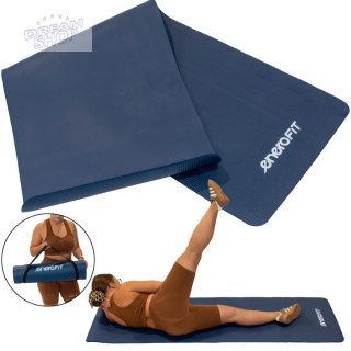 MATA FITNESS NBR ANTYPOŚLIZGOWA 183x60x1CM NIEBIESKA + POKROWIEC ENERO FIT