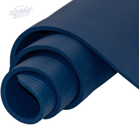 MATA FITNESS NBR ANTYPOŚLIZGOWA 183x60x1CM NIEBIESKA + POKROWIEC ENERO FIT
