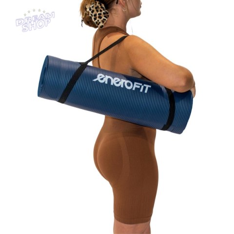 MATA FITNESS NBR ANTYPOŚLIZGOWA 183x60x1CM NIEBIESKA + POKROWIEC ENERO FIT