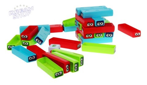 Zręcznościowa gra Dżenga Mini dla dzieci 3+ Układanie wieży + 30 kolorowych Klocków + Kostka do gry Zręcznościowa gra Dżenga Mini dla dzieci 3+ Układanie wieży + 30 kolorowych Klocków + Kostka do gry
