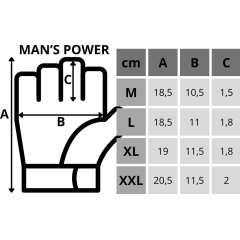 RĘKAWICE FITNESS MAN'S POWER R.L ENERO FIT